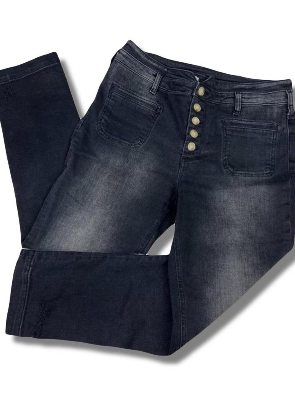 Anthropoloige Pilcro High-Rise Slim Black Jeans with Button Detail Size 27 - Picture 2 of 6